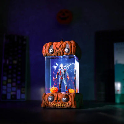 Halloween Horror Jason Voorhees Friday the 13th Pumpkin Epoxy Resin Lamp, Night Light, Wireless Lights