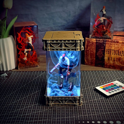 Chainsaw Man Denji Diorama Epoxy Resin Lamp, Night Light, Wireless Lights