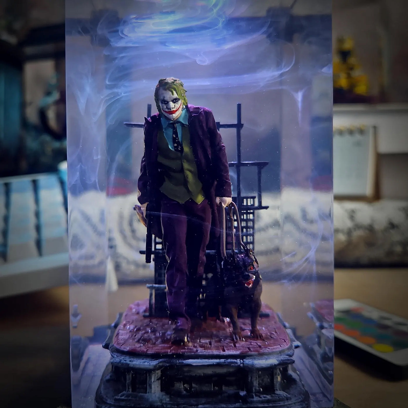 DC Joker Duality Diorama Epoxy Resin Lamp, Night Light, Wireless Lights