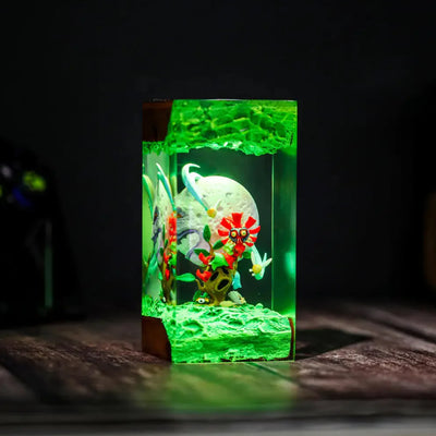 Zelda Majora’s Mask Skull Kid & Moon Epoxy Resin Lamp, Night Light