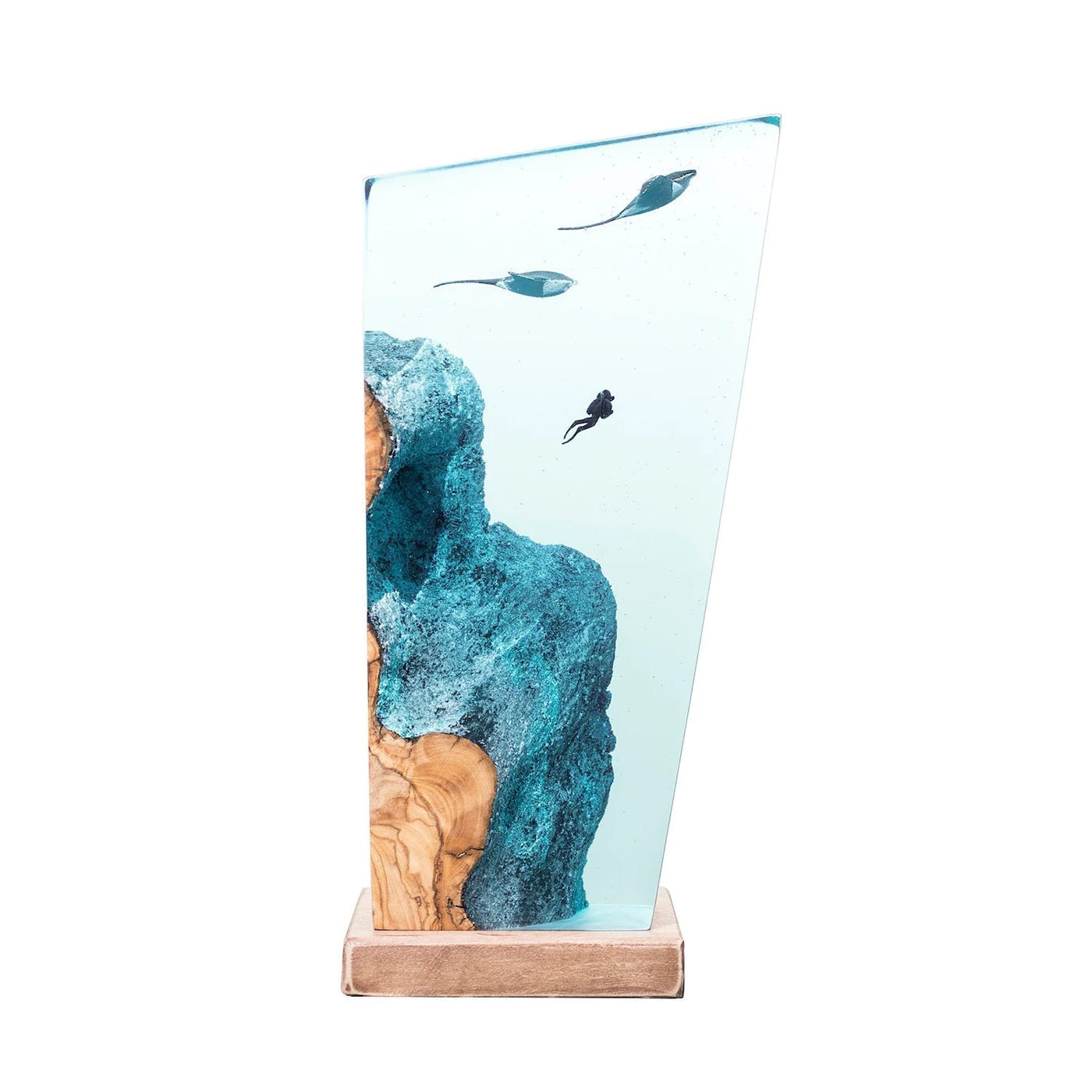 Manta Rays & Diver - High Quality Epoxy Resin Lamp