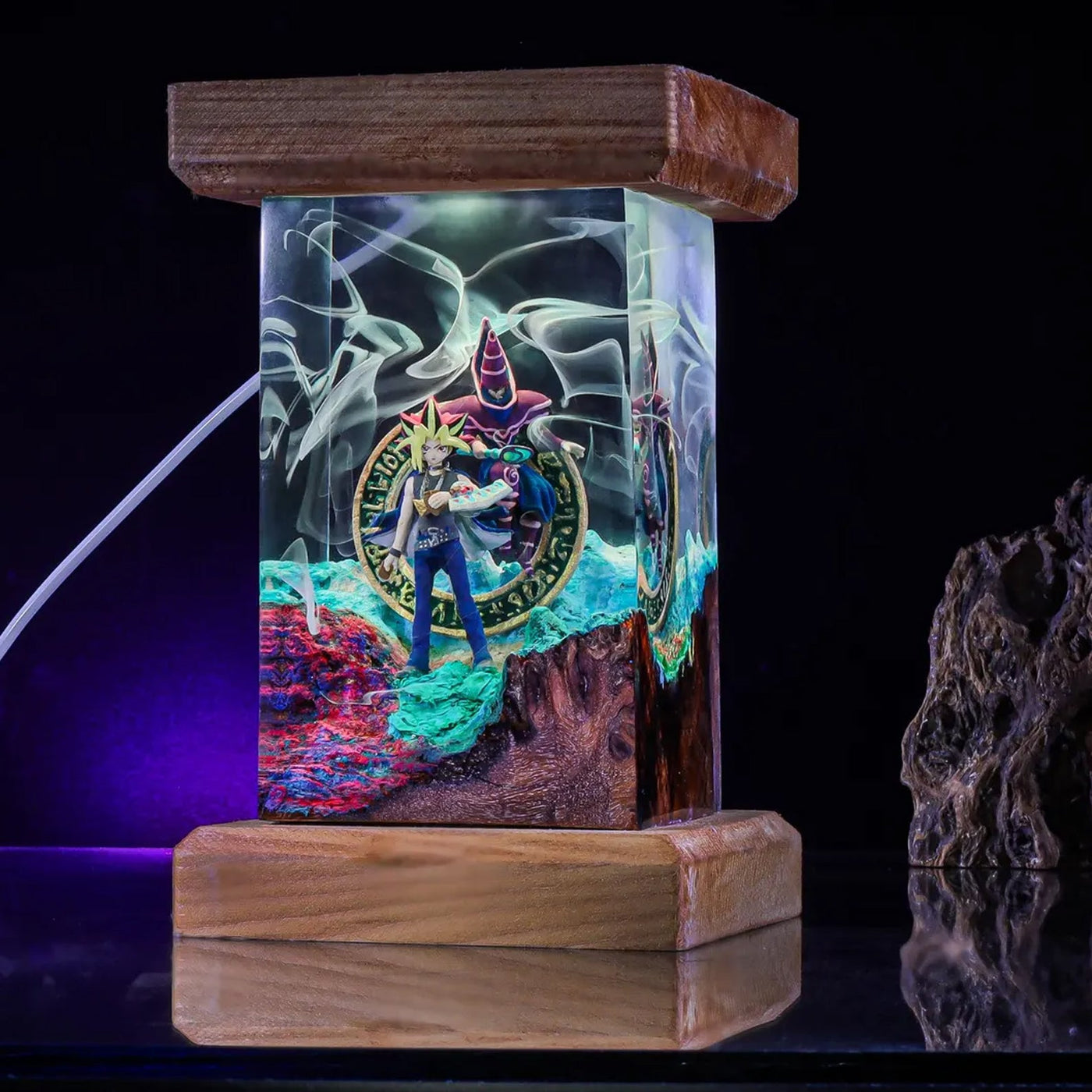 Muto Yugi Dark Magician Yu Gi Oh Epoxy Resin Lamp, Night Light