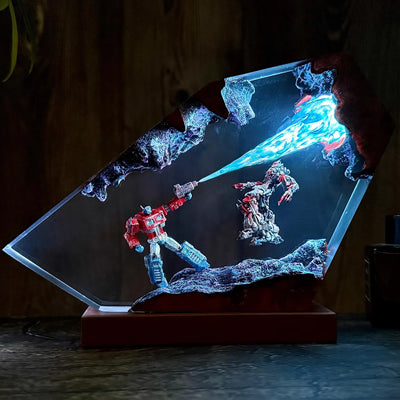 Transformer Optimus Prime Beam Attack Megatron Epoxy Resin Lamp, Night Light