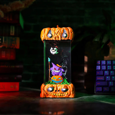 Halloween Spooky Pokemon Gengar Pumpkin Epoxy Resin Lamp, Night Light, Wireless Lights