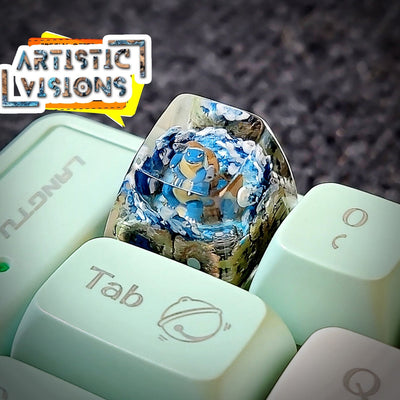 Pokemon Blastoise Artisan Keycaps Epoxy Resin