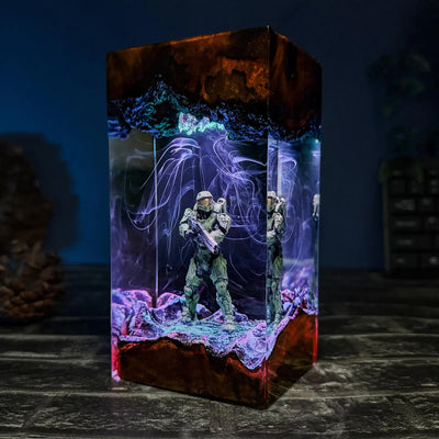 Halo Master Chief Epoxy Resin Lamp, Night Light