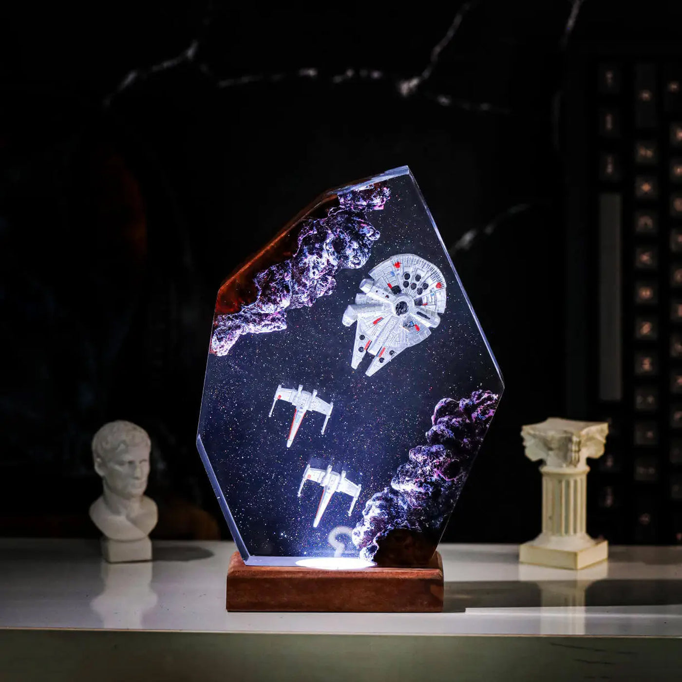 Star Wars Millennium Falcon X-Wing Epoxy Resin Lamp, Night Light