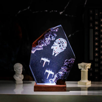 Star Wars Millennium Falcon X-Wing Epoxy Resin Lamp, Night Light