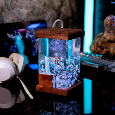 Demon Slayer Akaza Epoxy Resin Lamp, Night Light