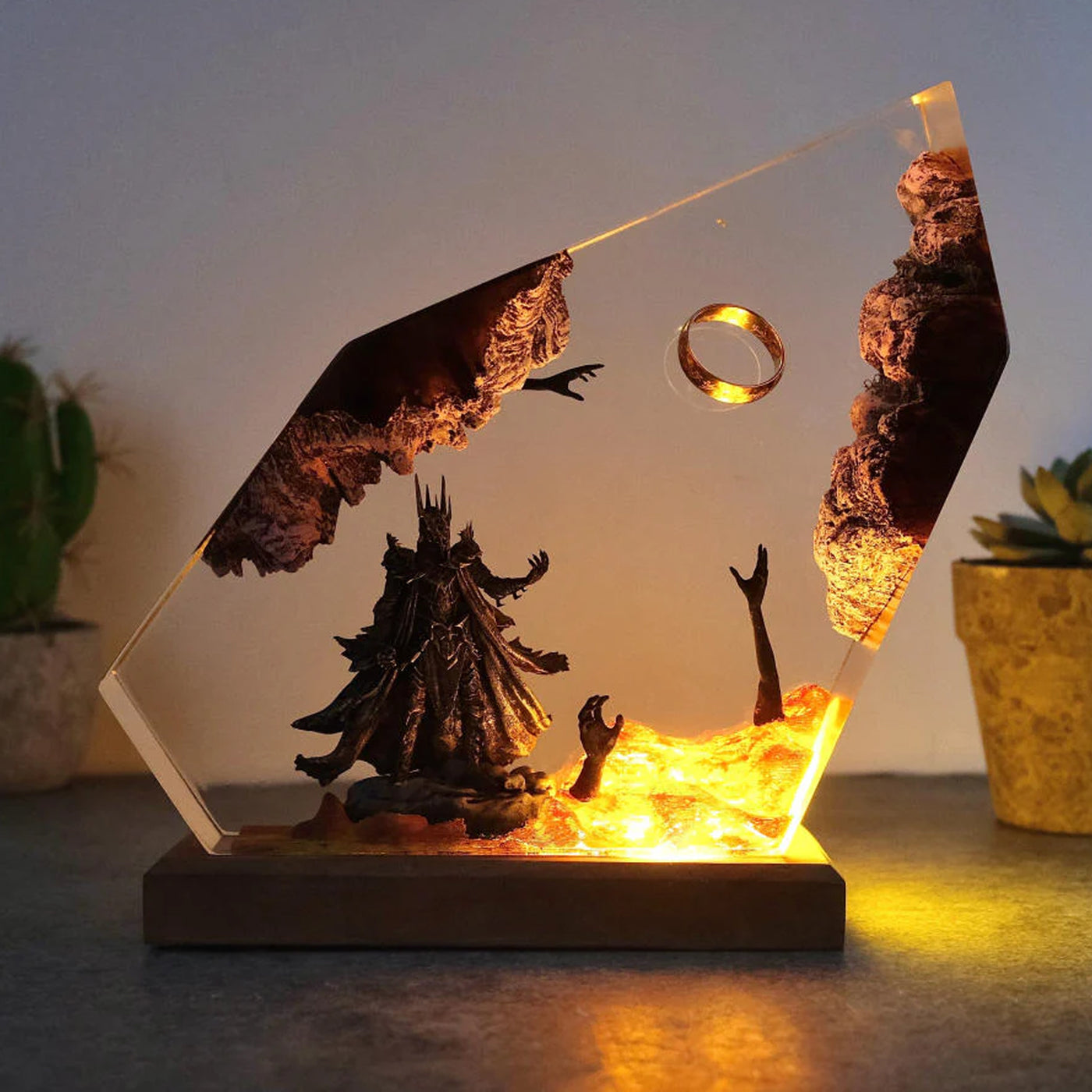 LOTR Lord Of Rings The One Ring Sauron Dark Lord Epoxy Resin Lamp, Night Light