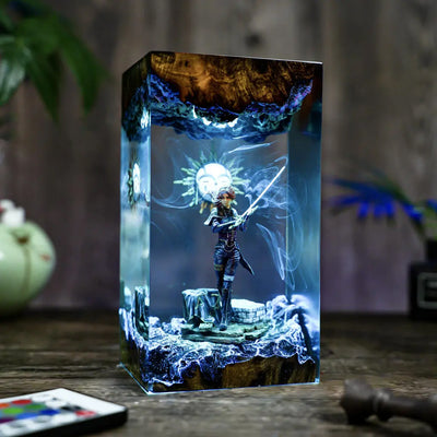 Maelle Clair Obscur Epoxy Resin Lamp, Night Light