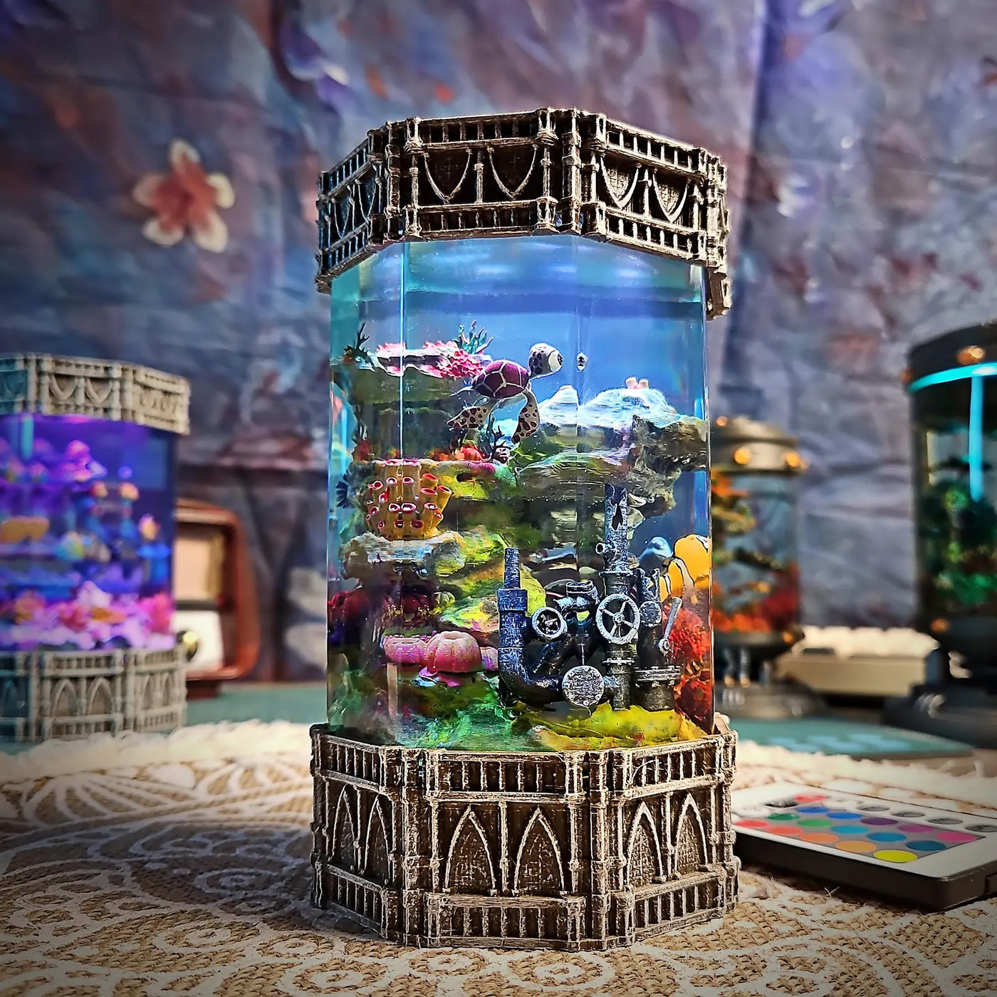 Ocean Coral Fish Nemo Cartoon Epoxy Resin Lamp, Night Light, Wireless Lights