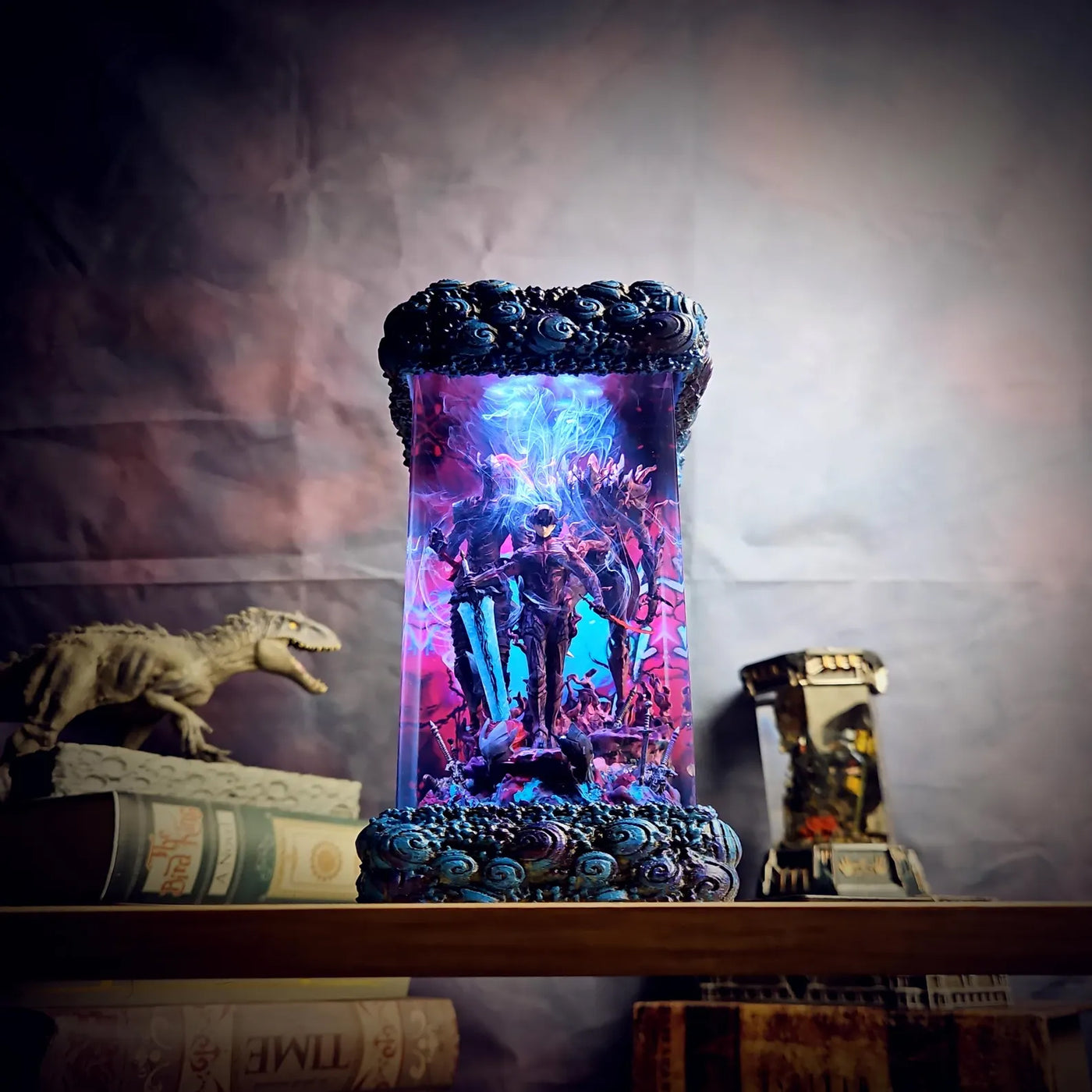 Solo Leveling Sung Jin-woo Beru Blood-Red Commander Igris Diorama Epoxy Resin Lamp, Night Light, Wireless Lights