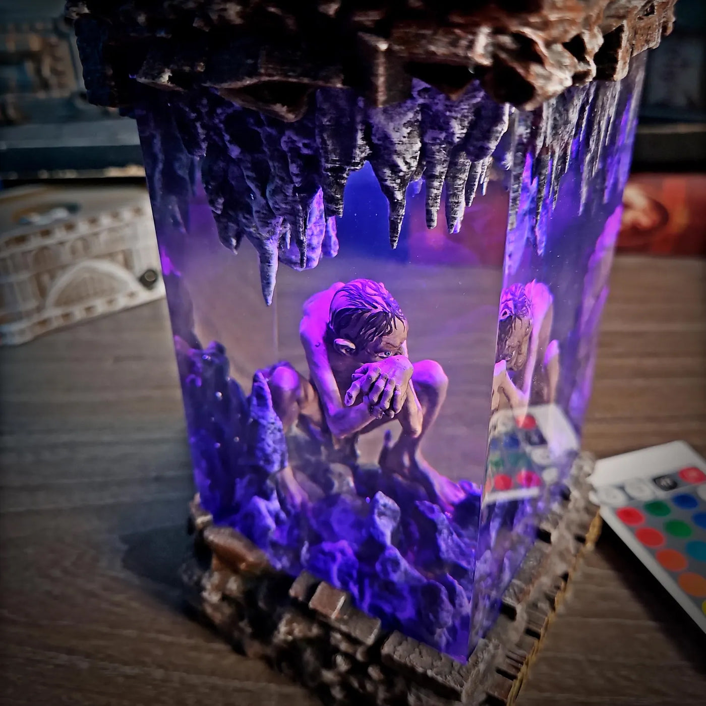 LOTR Lord Of Rings Smeagol Gollum Diorama Epoxy Resin Lamp, Night Light, Wireless Lights