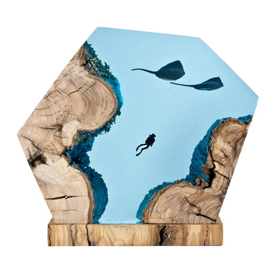 Manta Rays & Diver - High Quality Epoxy Resin Lamp