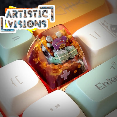 Pokemon Weezing Artisan Keycaps Epoxy Resin