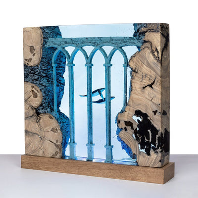 Humpback Whales In Ancient Ruins - High Quality Epoxy Resin Lamp