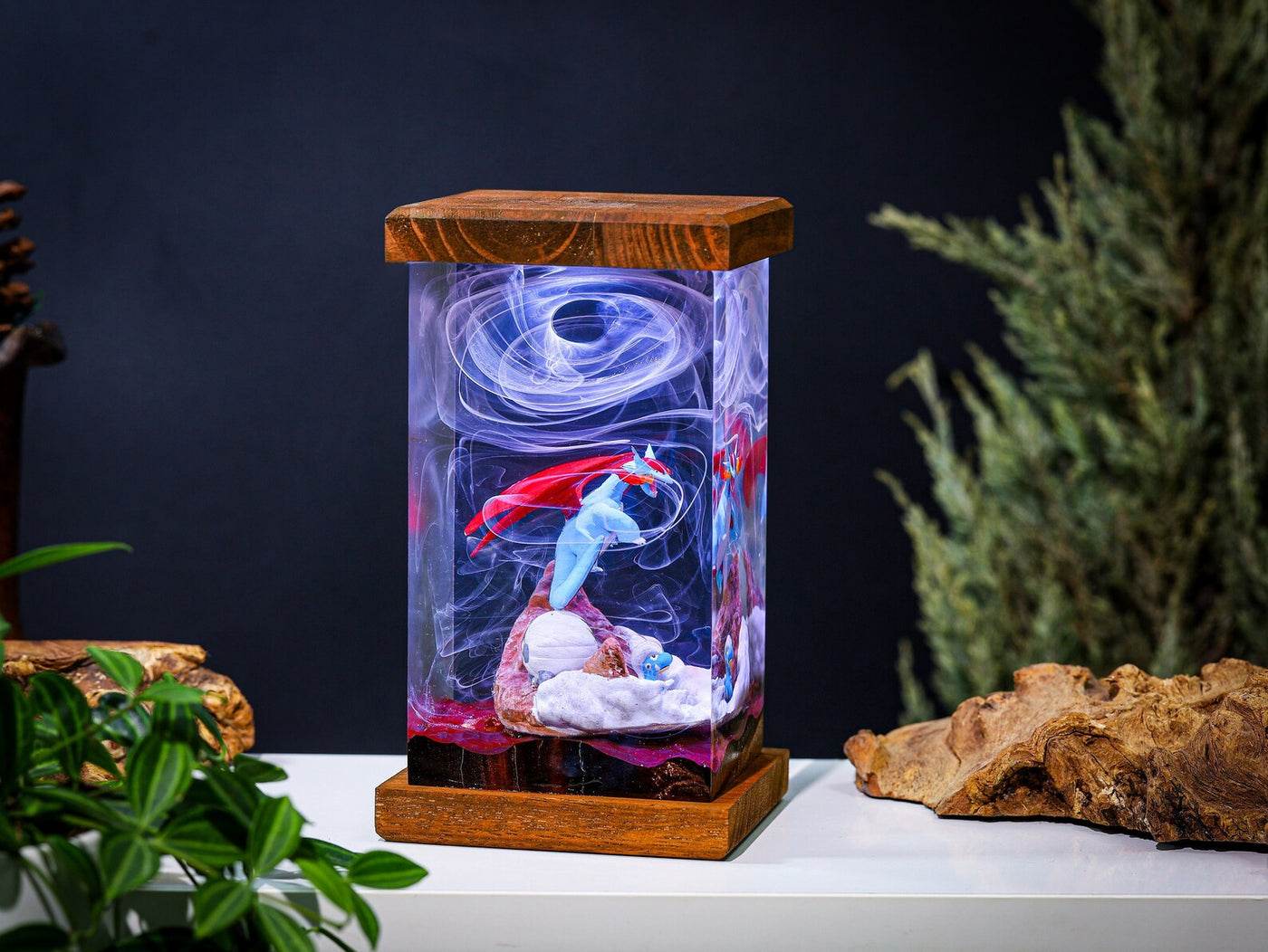 Pokemon Bagon Shelgon Salamence Epoxy Resin Lamp, Night Light