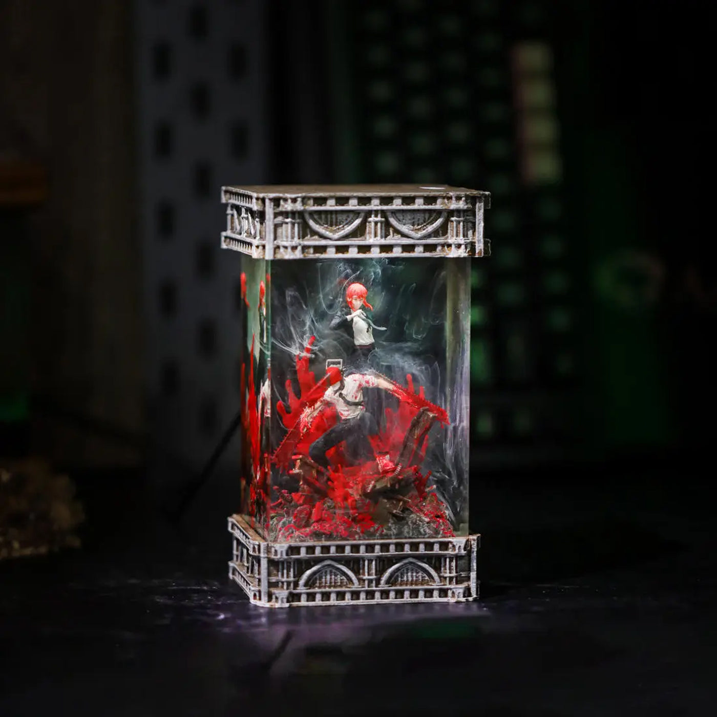 Chainsaw Man Denji & Makima Diorama Epoxy Resin Lamp, Night Light, Wireless Lights