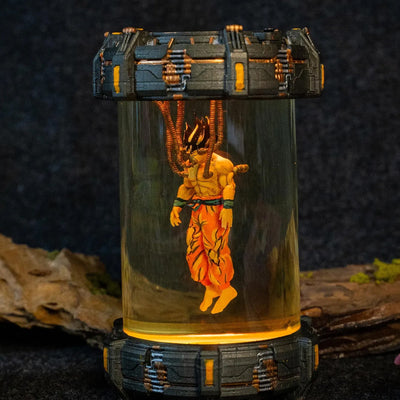 Dragon Ball Goku Super Saiyan Healing Chamber Incubator Epoxy Resin Lamp, Night Light, Wireless Lights