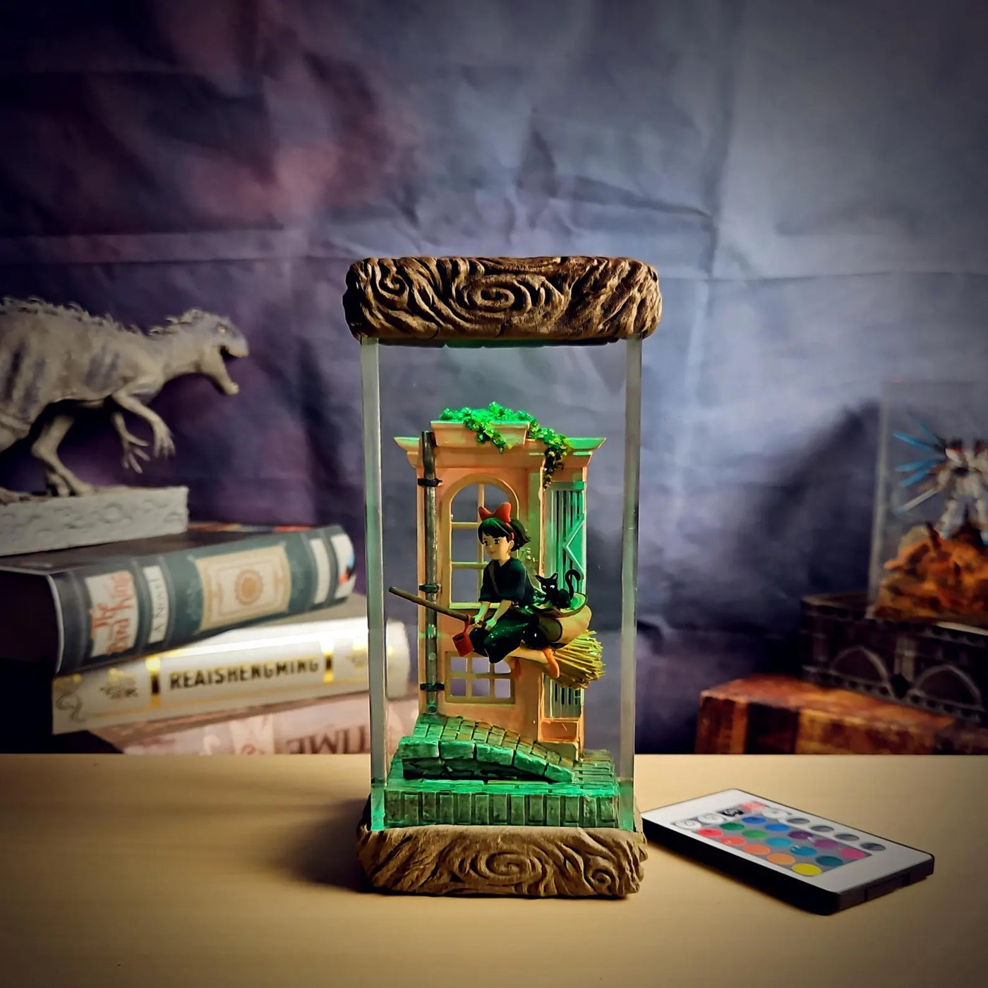 Ghibli Kiki Delivery Service Diorama Epoxy Resin Lamp, Night Light, Wireless Lights