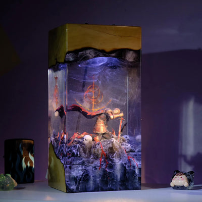 Elden Ring Roundtable Knight Vyke Tarnished Epoxy Resin Lamp, Night Light
