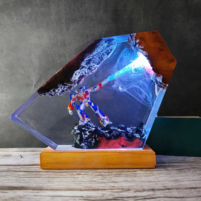 Transformer Optimus Prime Beam Attack Epoxy Resin Lamp, Night Light