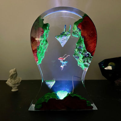 Zelda Link and Sky Islands Headphone Stand Epoxy Resin Lamp, Night Light