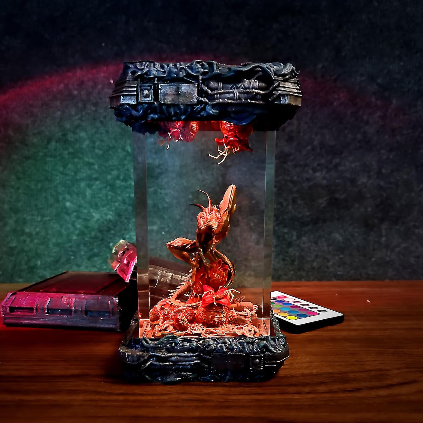 Xenomorph Alien Space Monster Diorama Epoxy Resin Lamp, Night Light, Wireless Lights