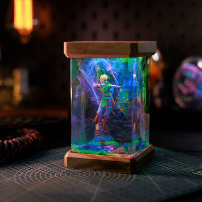 Zelda Link Archer Amiibo Epoxy Resin Lamp, Night Light