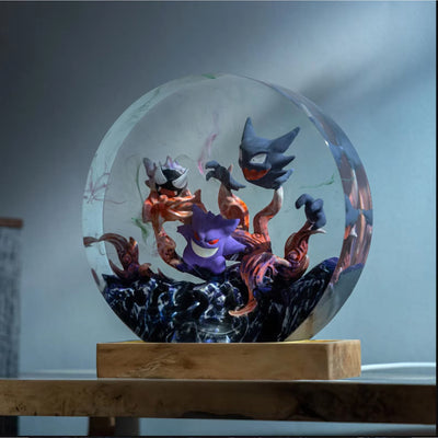 Pokemon Mischievous Gengar Epoxy Resin Lamp, Night Light