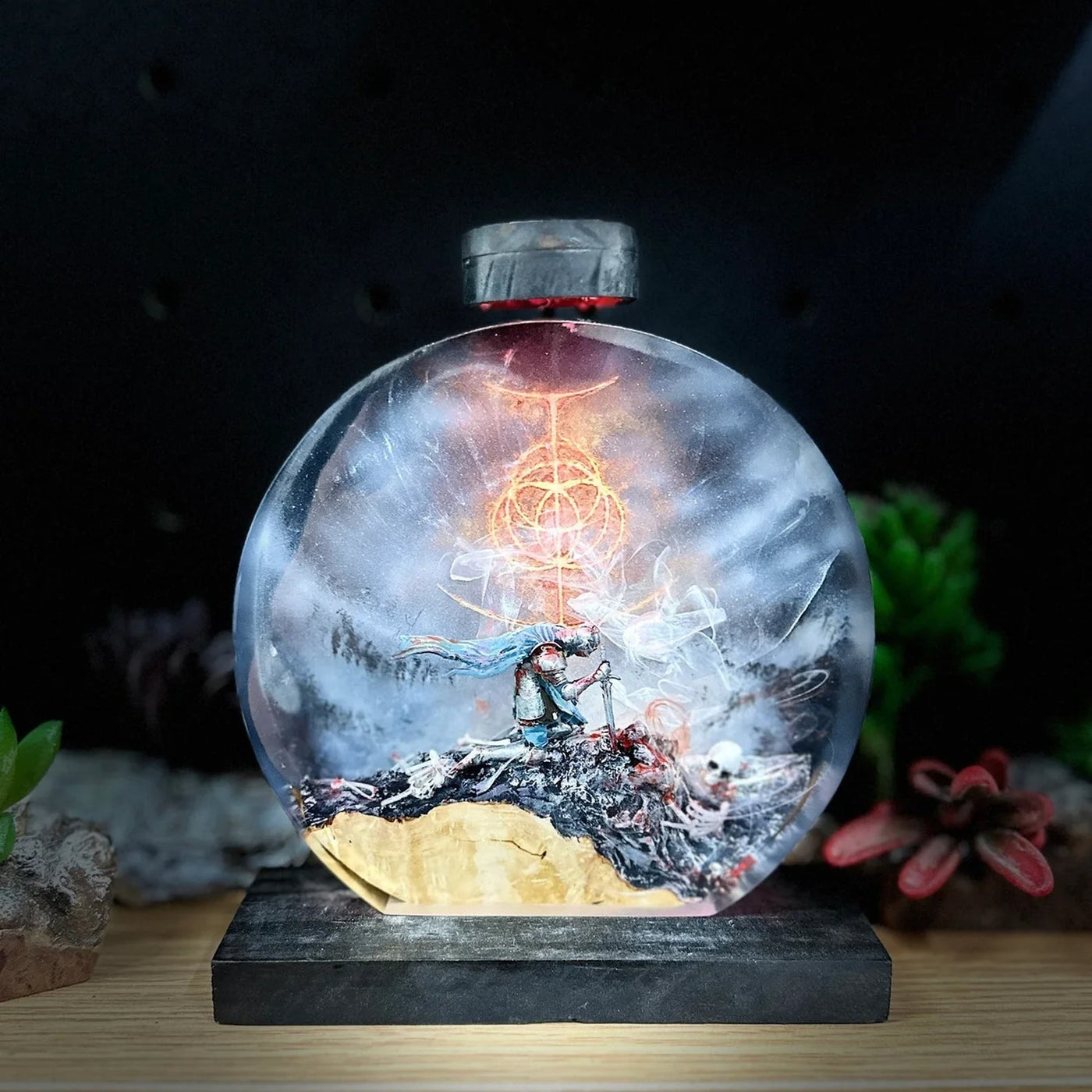 Tarnished Elden Ring Epoxy Resin Lamp, Night Light