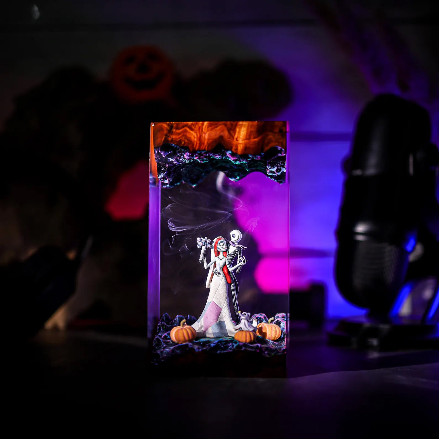 Halloween Jack Skellington Sally The Nightmare Before Christmas Epoxy Resin Lamp, Night Light