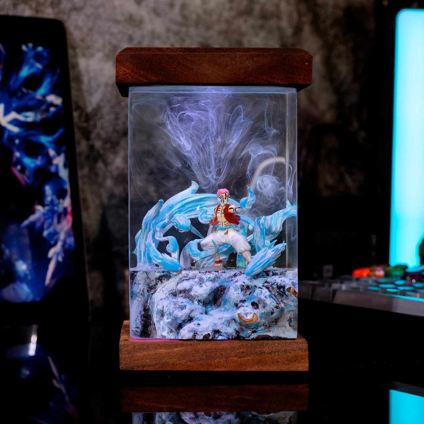 Demon Slayer Akaza Epoxy Resin Lamp, Night Light