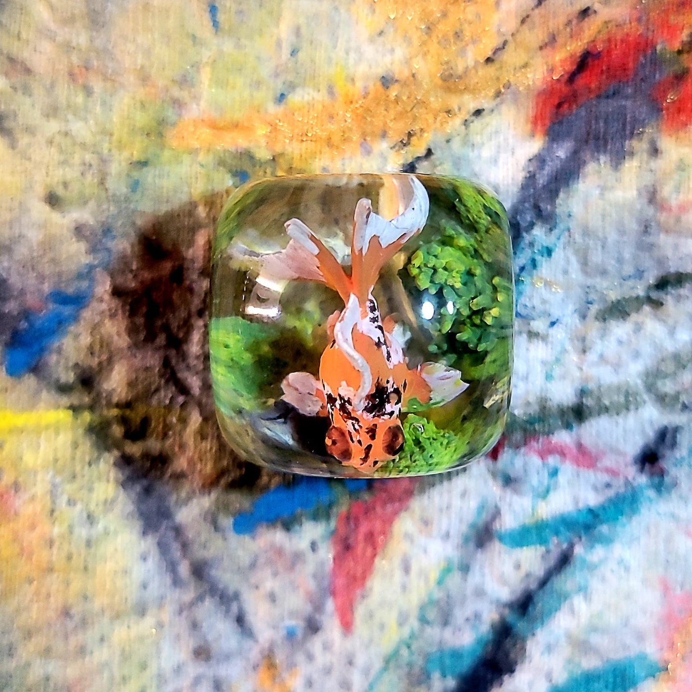 Gold Fish Artisan Keycaps Epoxy Resin