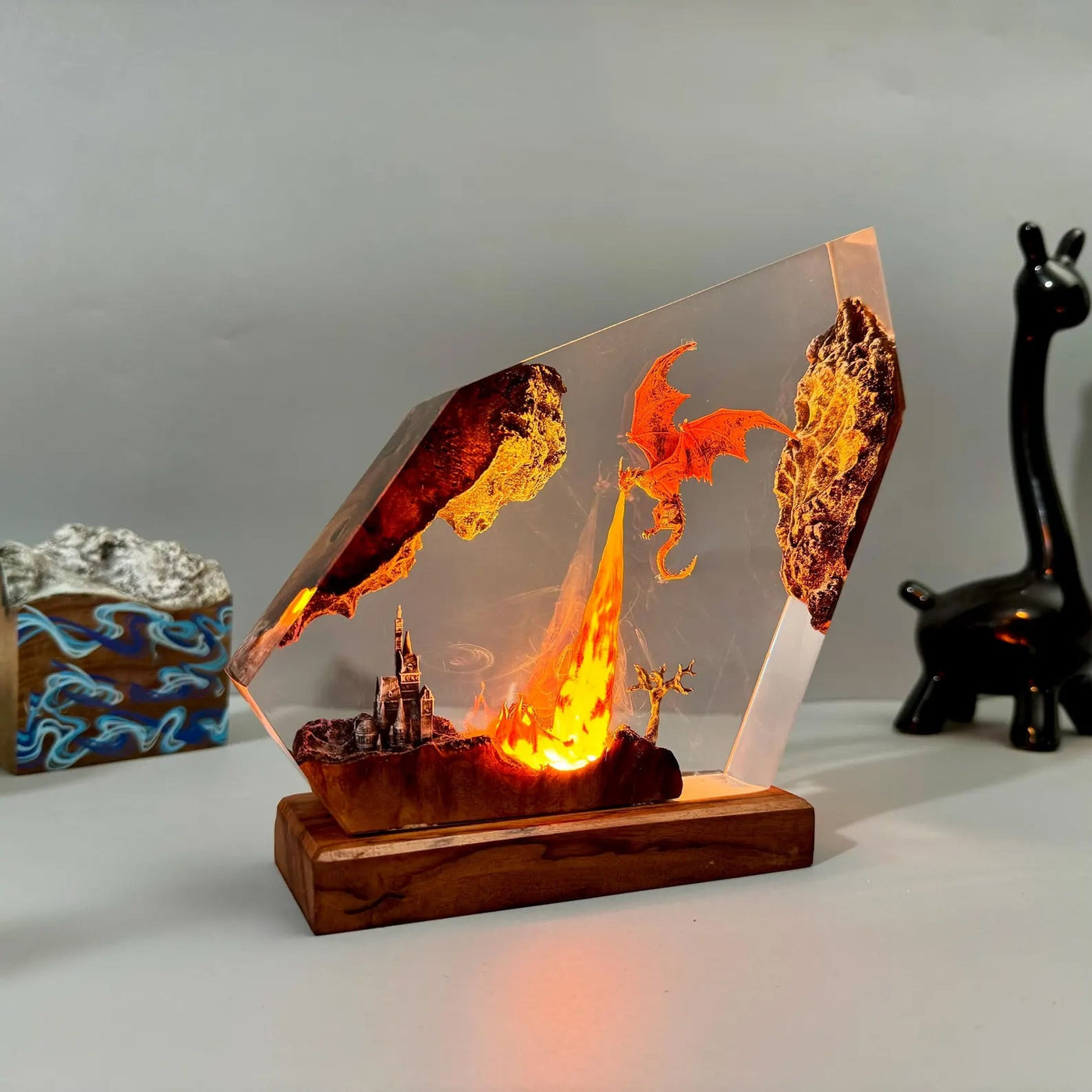 Dragon Fire Breath Attack Hogwarts Harry Potter Epoxy Resin Lamp, Night Light