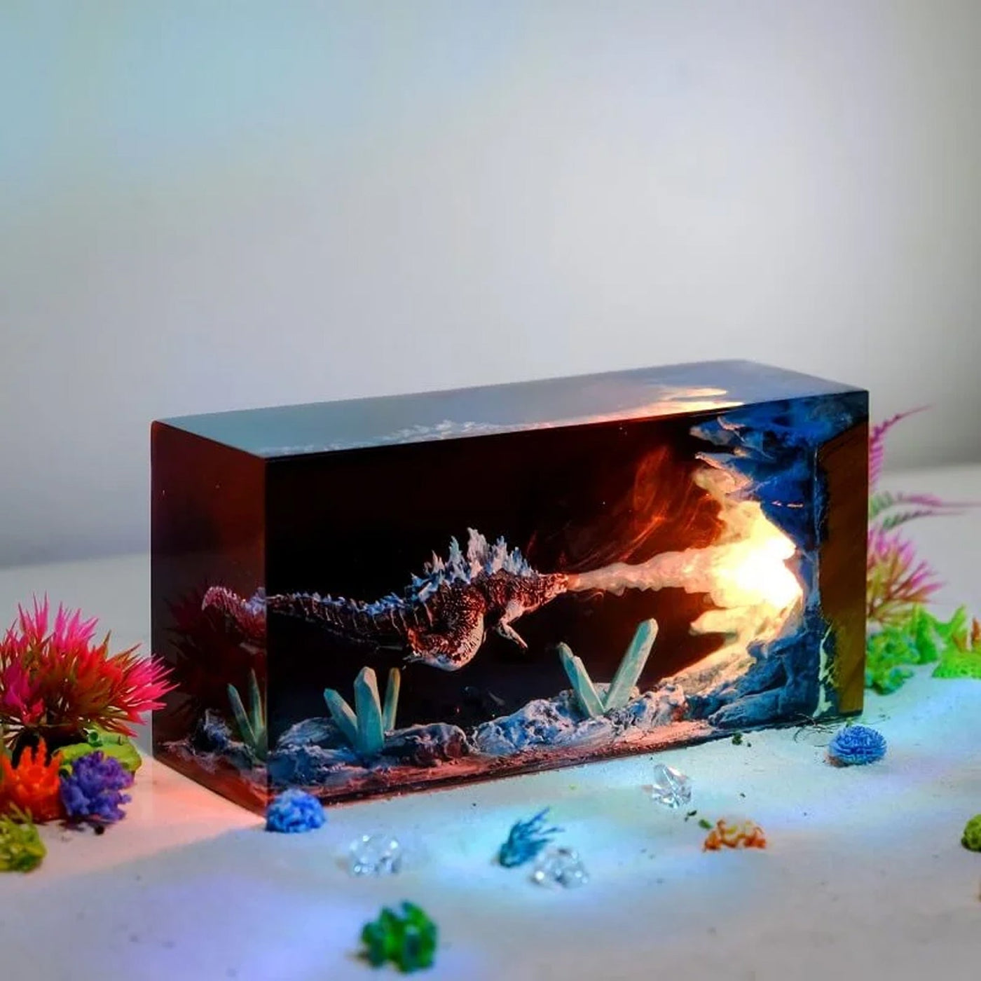 Godzilla Monster Epoxy Resin Lamp, Night Light