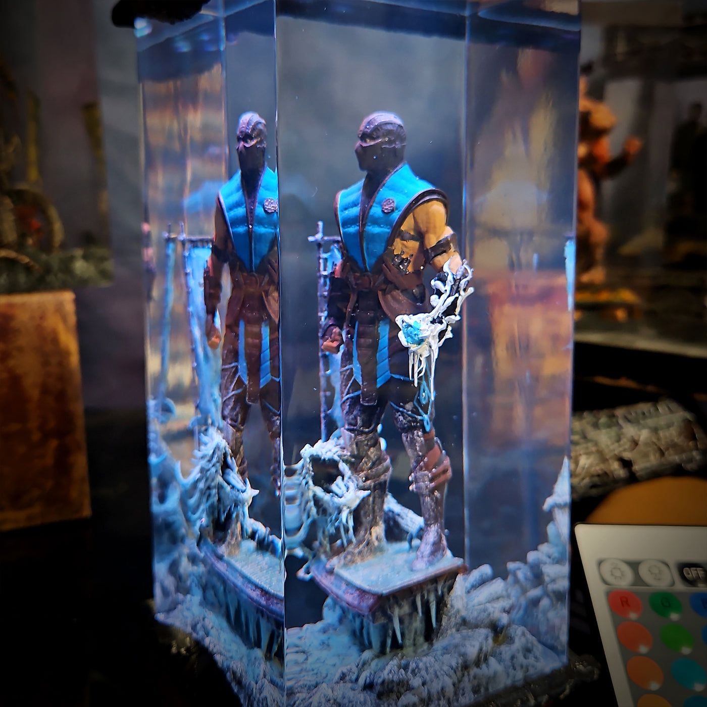 Mortal Kombat Sub-Zero Kuai Liang Epoxy Resin Lamp, Night Light, Wireless Lights
