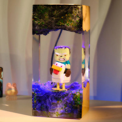 Minecraft Pixel Chicken Jockey Epoxy Resin Lamp, Night Light