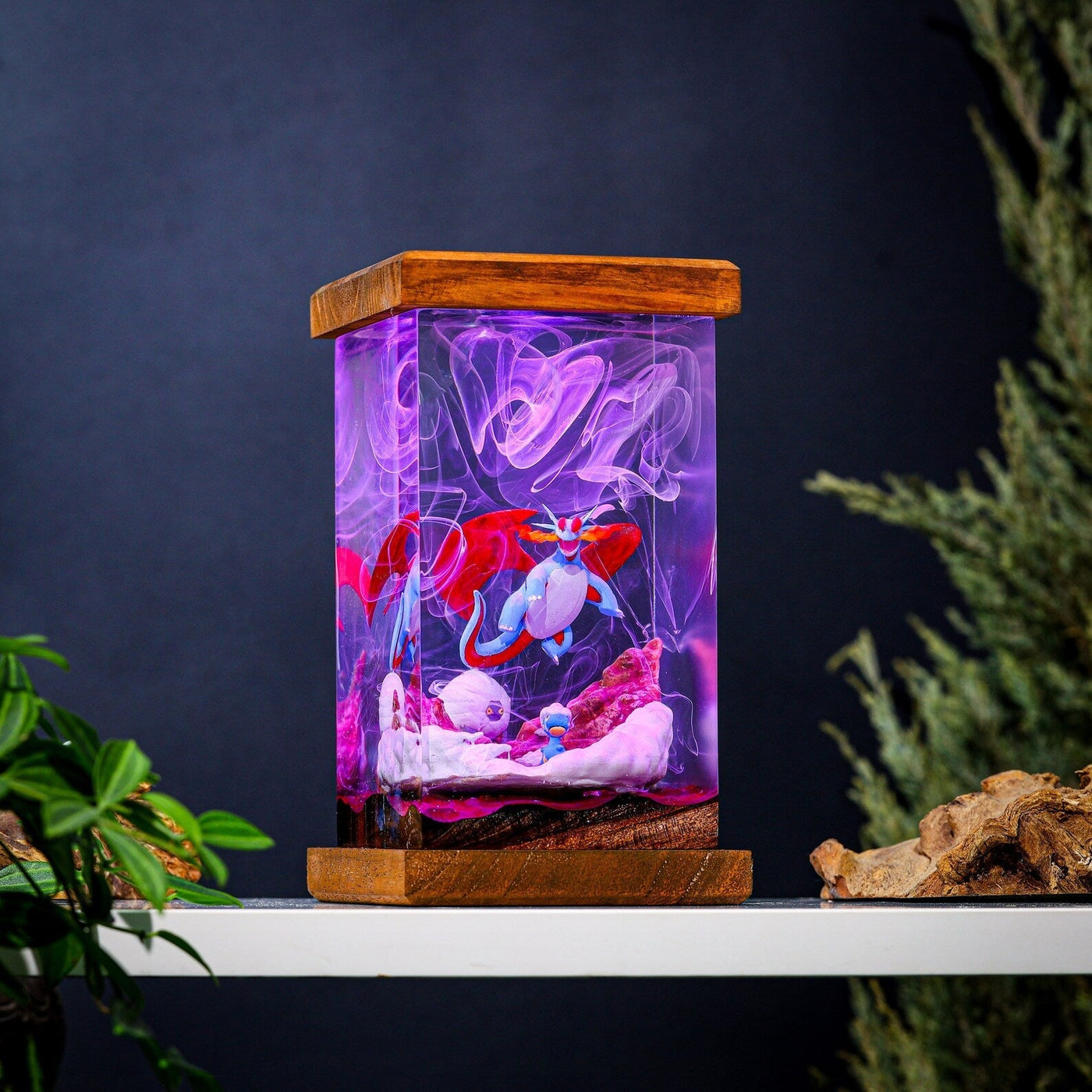 Pokemon Bagon Shelgon Salamence Epoxy Resin Lamp, Night Light