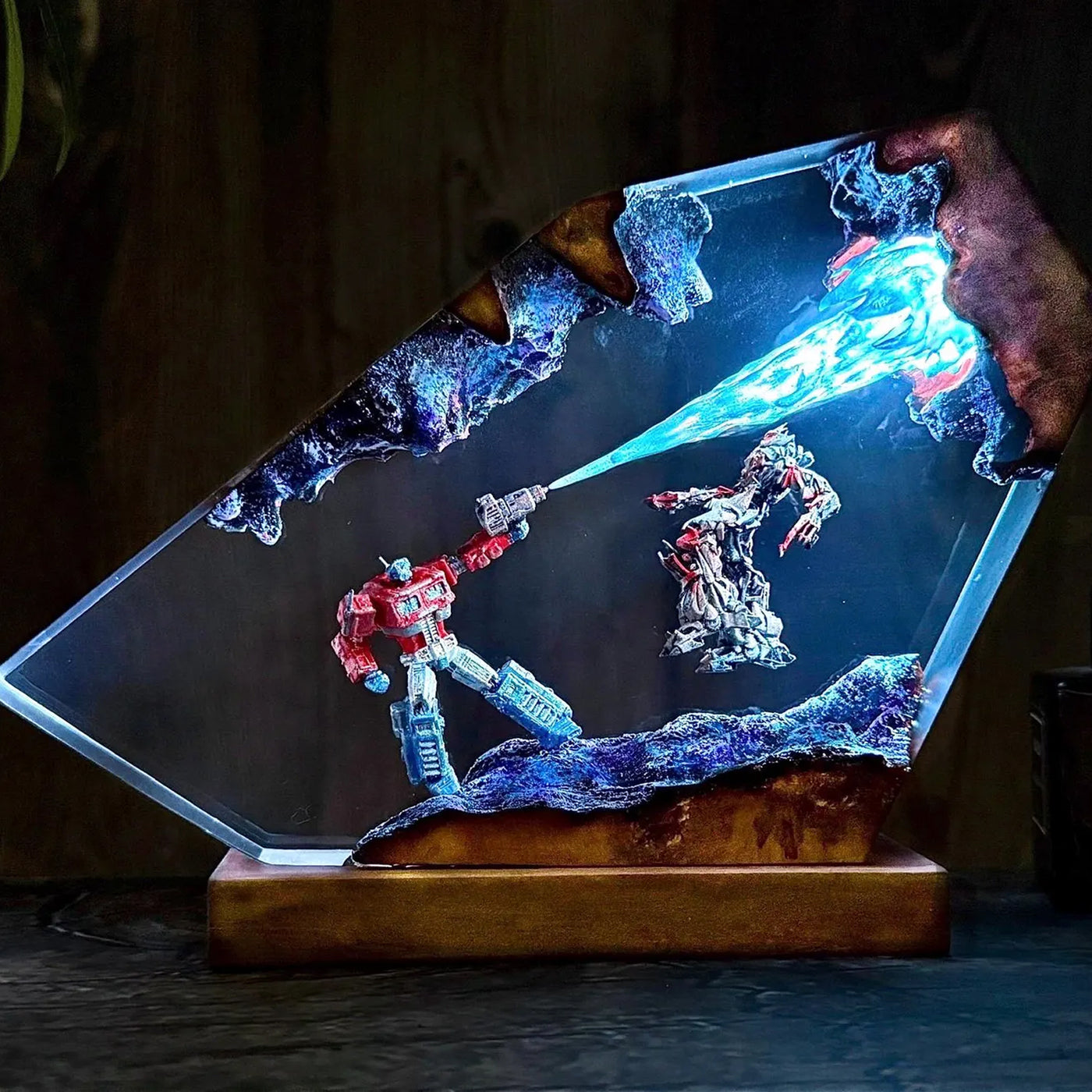 Transformer Optimus Prime Beam Attack Megatron Epoxy Resin Lamp, Night Light