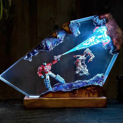 Transformer Optimus Prime Beam Attack Megatron Epoxy Resin Lamp, Night Light