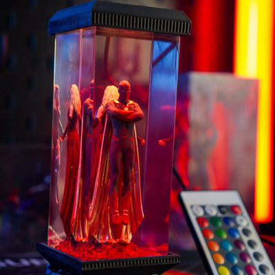 Marvel MCU Wanda Maximoff The Scarlet Witch & Vision Epoxy Resin Lamp, Night Light, Wireless Lights