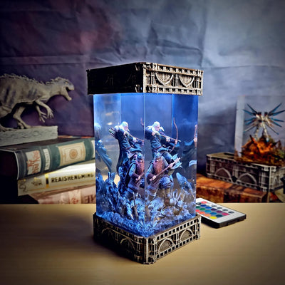LOTR Lord Of Rings Gimli And Legolas Diorama Epoxy Resin Lamp, Night Light, Wireless Lights