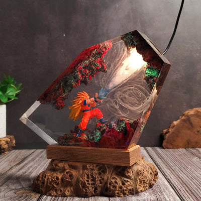 Dragon Ball Goku Super Saiyan Epoxy Resin Lamp, Night Light