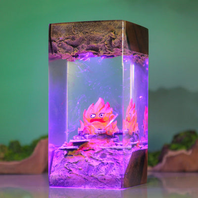 Howl’s Moving Castle Calcifer Epoxy Resin Lamp, Night Light
