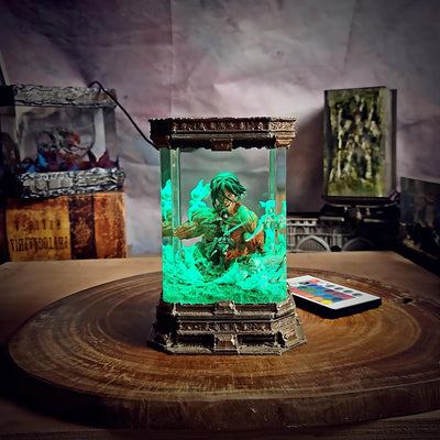 Attack On Titan Eren Yeager Jaeger Diorama Epoxy Resin Lamp, Night Light, Wireless Lights
