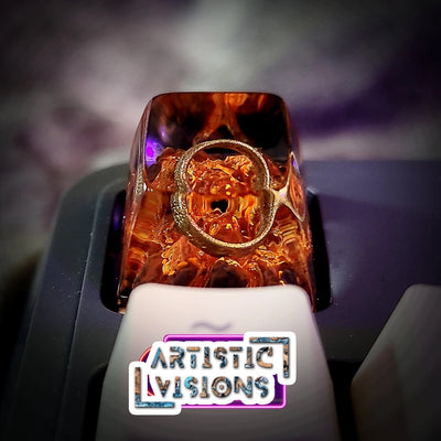 LOTR Lord Of Rings Dark Lord The One Ring Artisan Keycaps Epoxy Resin