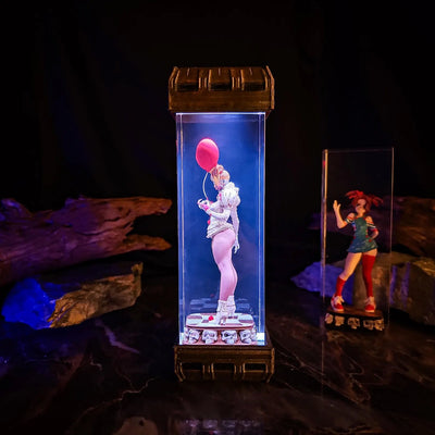 Halloween Horror IT Pennywise Girl Diorama Epoxy Resin Lamp, Night Light, Wireless Lights