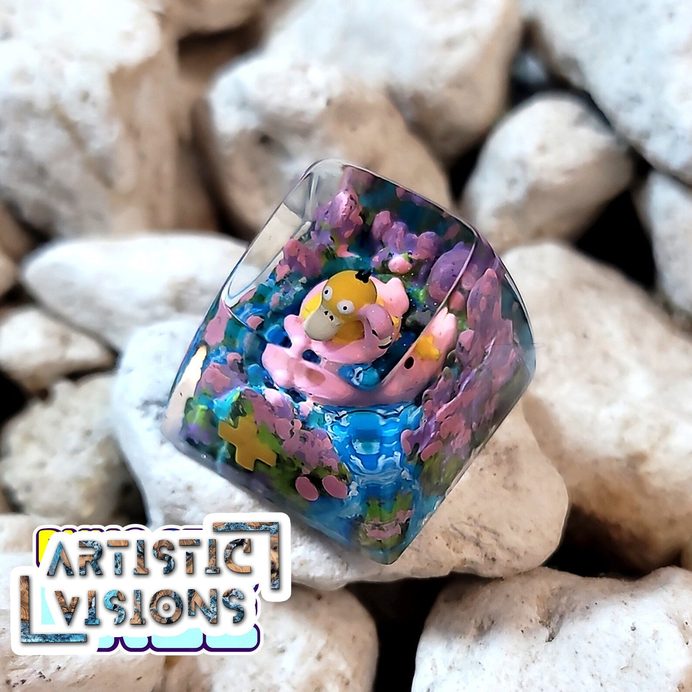 Pokemon Psyduck Artisan Keycaps Epoxy Resin